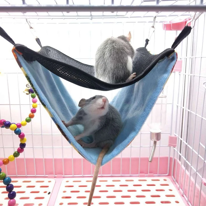 2Pcs Hamster Hook Hammock Chinchilla Ferrets Double-Layer Breathable Mesh Hanging Bed Nest Small Pet Comfort Cool | Дом и сад