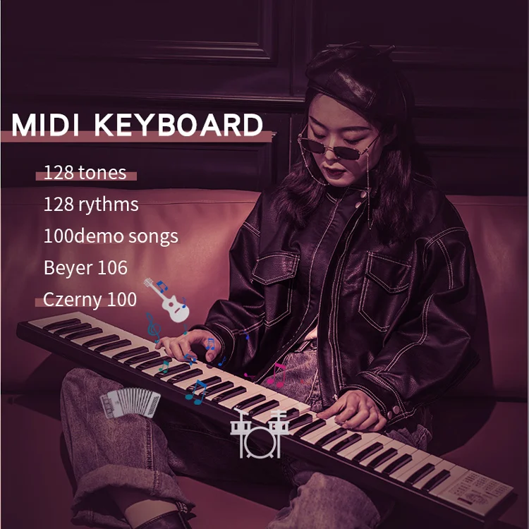 Электрическая midi-клавиатура на батарейках или с питанием от usb пианино 49 клавиш