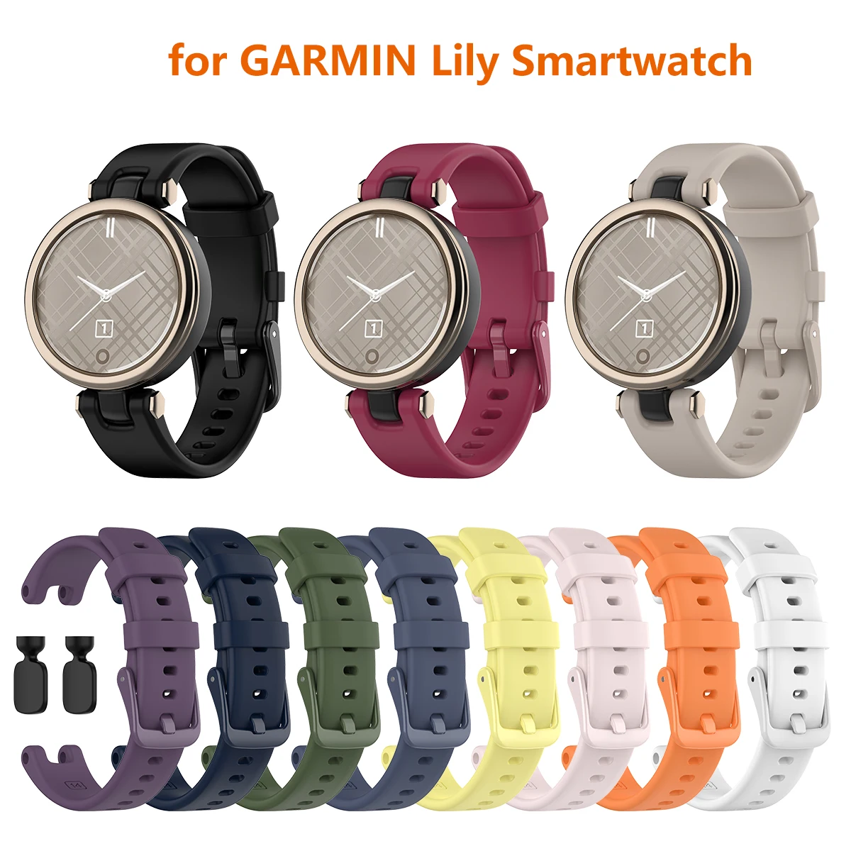 

eiEuuk Soft Silicone Wrist Band Straps for Garmin Lily Smartwatch Womens Fitness Sport Bracelet Replacement Watchband