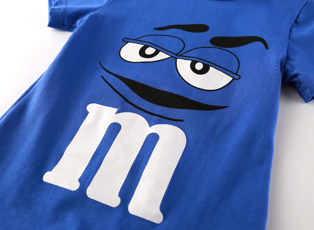 Детский комбинезон с коротким рукавом мультяшным принтом| |