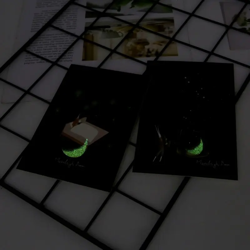 

2021 New 30pcs Vintage Luminous Postcard Glow In The Dark Moon Light Greeting Post Card Novelty Xmas Greeting Cards Gift
