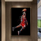 Абстрактная художественная живопись Майкла зернистая муха Dunk баскетбольные настенные картины для гостиной украшение для спальни спортивный Холст