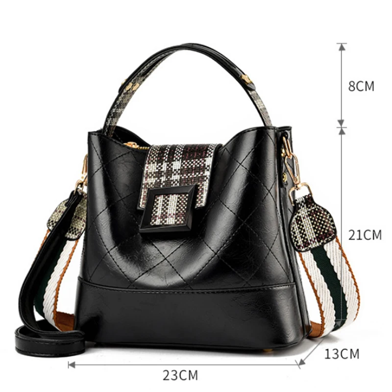 

2021 New Bag Women Fashion Trend Luxury Design Soft Leather Large Capacity Bucket Bag Retro Wild Shoulder Crossbody Bag
