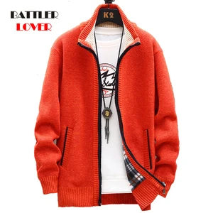 2020 New Men Winter Thick Knitted Sweater Coat Long Sleeve Cardigan Fleece Sweaters for Male Casual Outwear Clothing