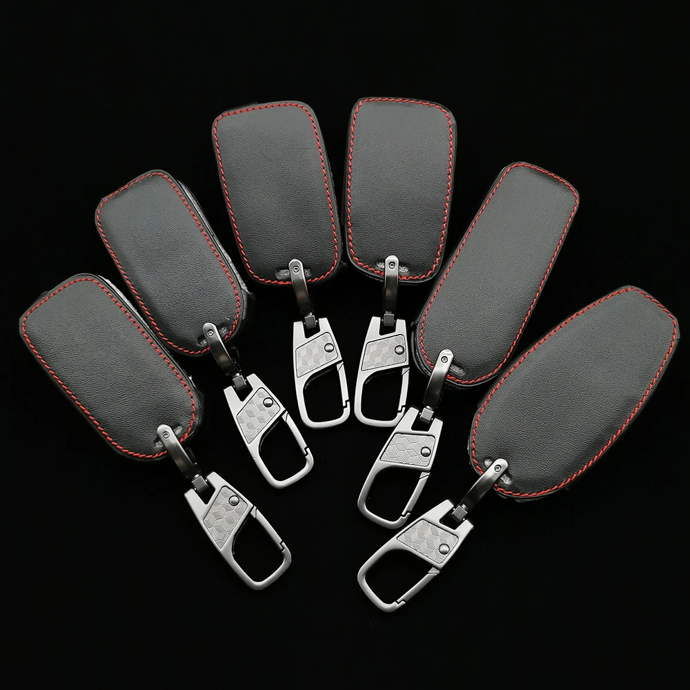 

Leather Key Case For Vw Volkswagen Polo Golf Passat Beetle Caddy T5 Up Eos Tiguan Skoda A5 Seat Lleon Altea Flip Remote Cover