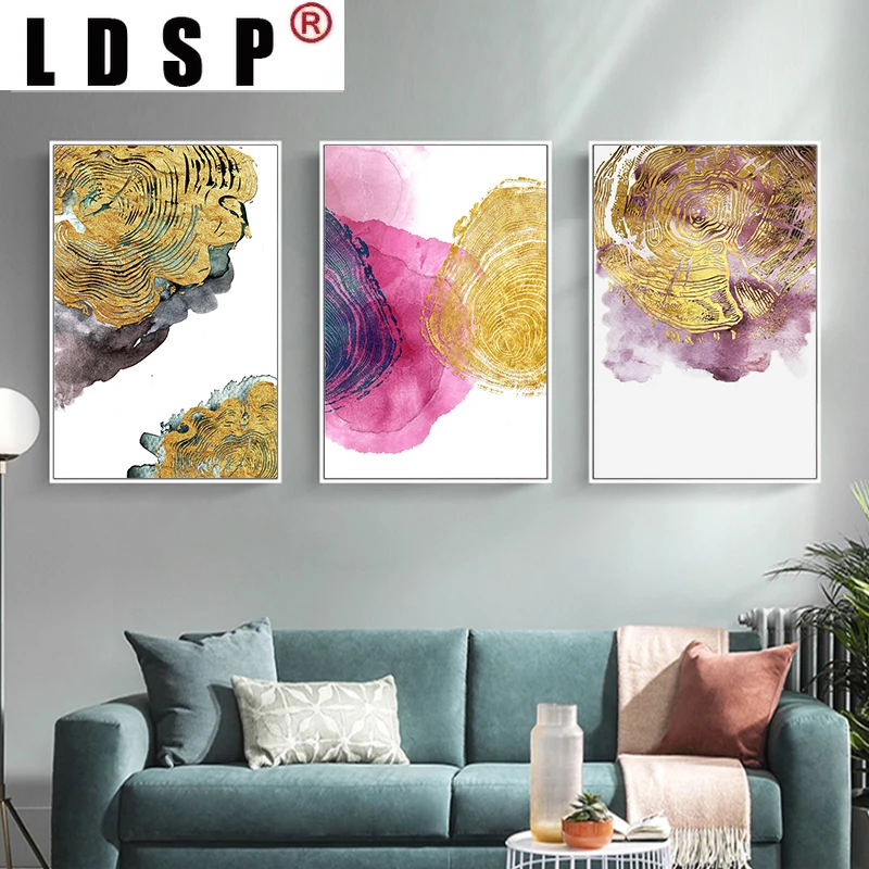 

LDSP Modern Abstract Tree Ring Picture Home Decor Nordic Canvas Painting Wall Art Luxury Minimalist Print Poster for Living Room
