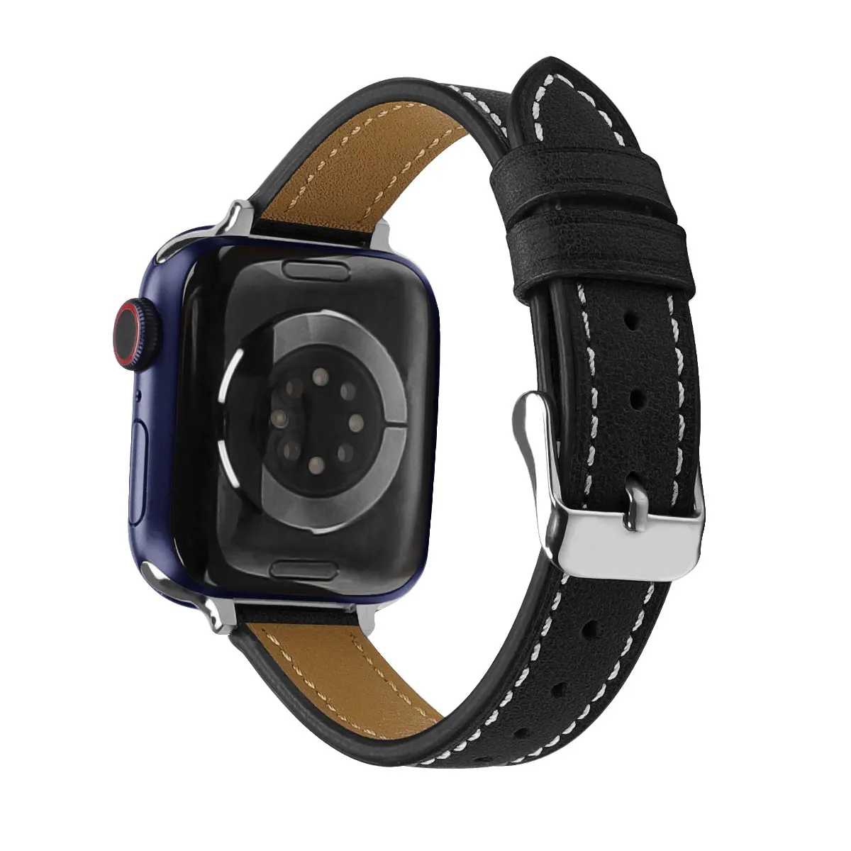 

Genuine Leather Slim watchband 14mm for apple watch 6 5 44mm 40/38mm 42mm Bracelet Strap iwatch 4 3 2 1 Replacenent accessories