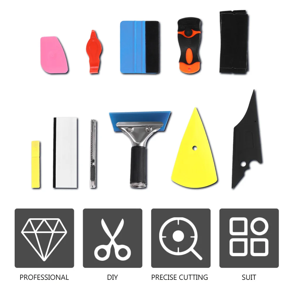 

Window Tint Tool Kit Includes Squeegee Scrapper Cutter Trimming Closing Tool