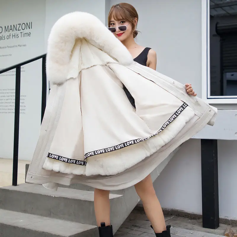 2020 парка зимняя куртка женская пальто из натурального кроличьего меха с