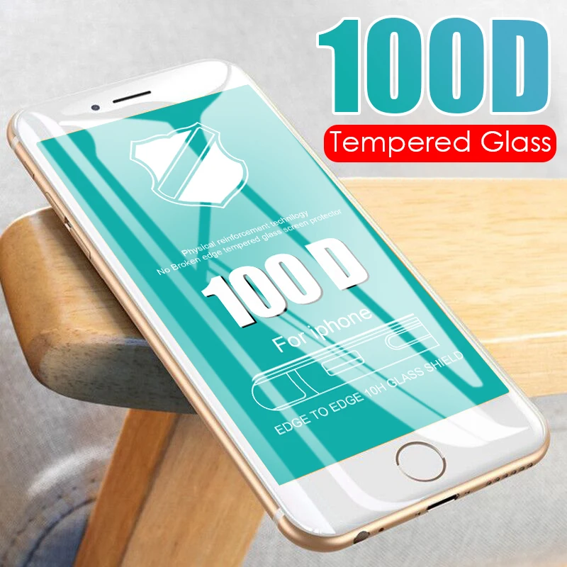 Изогнутое защитное закаленное стекло 100D для IPhone 11 Pro Max XR XS 8 7 6s Plus SE 2020 защита