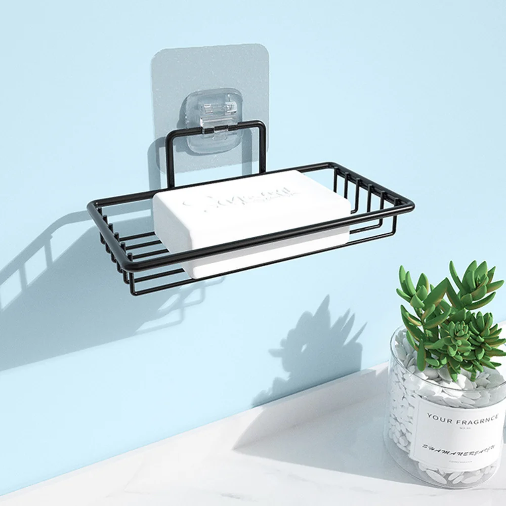 

Adhesive Soap Box Sponge Storage Rack Holder Stainless Steel Draining Shelf