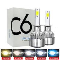 c6 led headlight hulbs auto headlamps h1 h3 h7 led car lights h4 880 h11 hb3 9005 hb4 9006 h13 6000k 72w 12v 8000lm