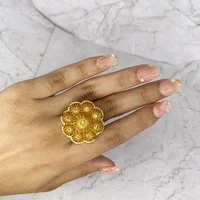 free size ethiopia rings dubai rings for women fashion 24k gold plated african party wedding middle east rings hallowe gift