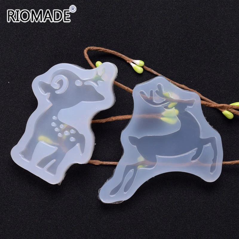Две формы Moose силиконовые мультфильм для эпоксидной смолы рождественские олени