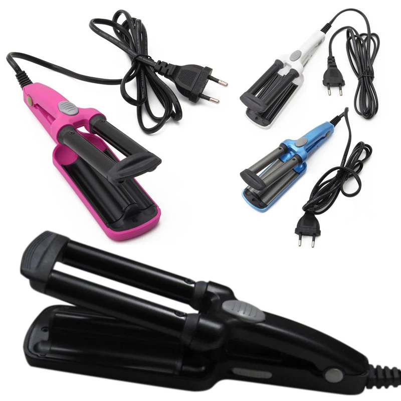 

Mini Ceramic Hair Curlers Iron Wave Wand 3 Barrels Iron Iron Flat Ceramic Hair Tools Professional Crimping Pliers Hair Curler Ha