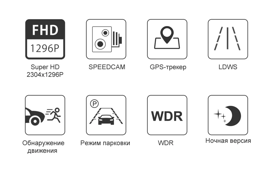 Junsun A7880 2 в 1 Автомобильный видеорегистратор gps Speedcam LDWS Super HD 1296P ночного видения авто регистратор видео регистратор видеорегистратор камера