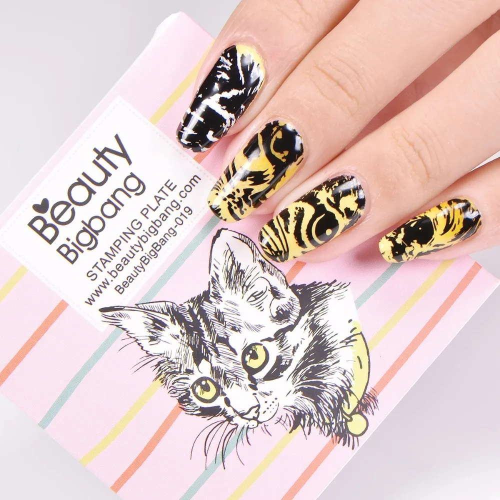 

6*6cm Square BeautyBigBang Stamping Plate Lion Tiger Dog Cat Eye Image Nail Art Stamping Plate Template for Nail Art