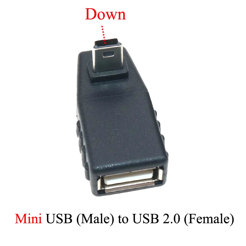 YuXi 90 Degree Left/Right/up/Down angle USB 2.0 Type A Female to 5-pin B Male Micro / Mini OTG Host adapter | Компьютеры и офис