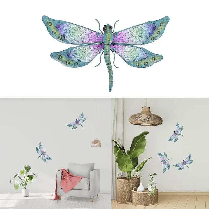 

Металл Стрекоза настенный художественный декор для сада животные наружные статуи и скульптуры для украшения сада