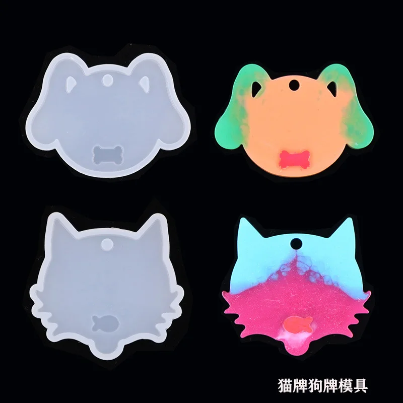

Cat Dog Animal Head Silicone Molds Keychain Molds DIY Mold Key Rings for Making Keychains Silicone Mold Resin Art Supplies