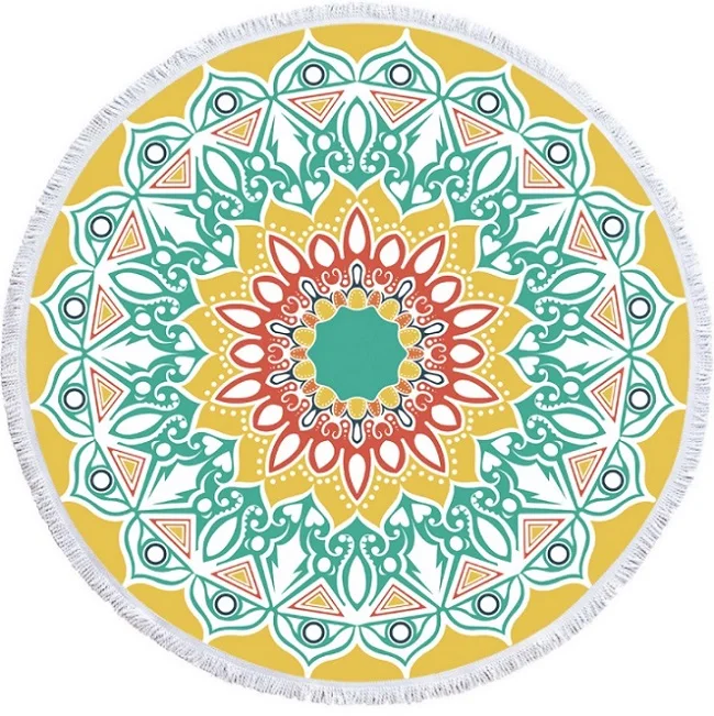 

Real Microfiber Round Beach Towels Sport Scarf Bohemian Circle Serviette De Plage Toalla Playa Swimming Bath Towel