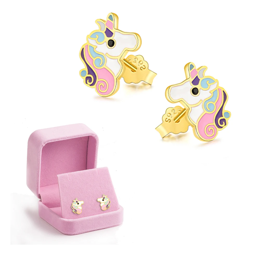 

Hypoallergenic unicorn earrings girl unicorn cute earrings jewelry birthday party christmas gift