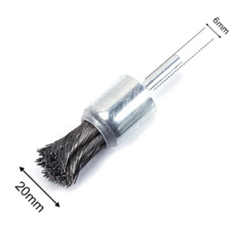 1pc 6*20mm Wire Knot End Brush Stainless Steel With Shank For Die Grinder Or Drill High Quality | Инструменты