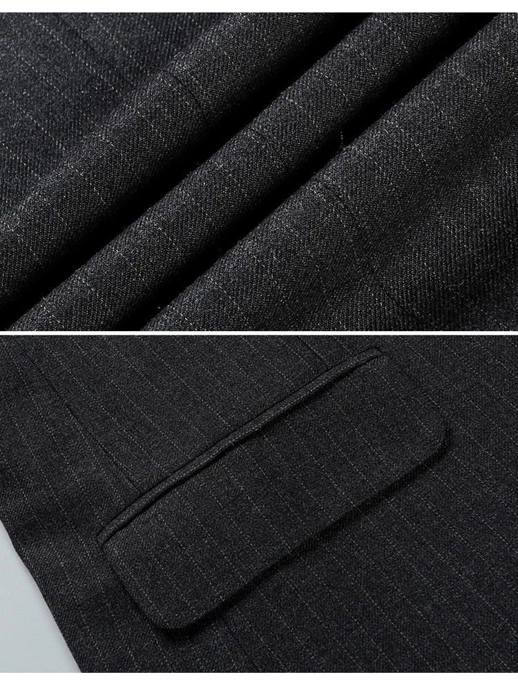 

Roettoni Tailored Suit Skinny Formal Pants Man Double- Breasted Stripe Casual Male Blazzer Gentleman Homme Fashion Best Sell