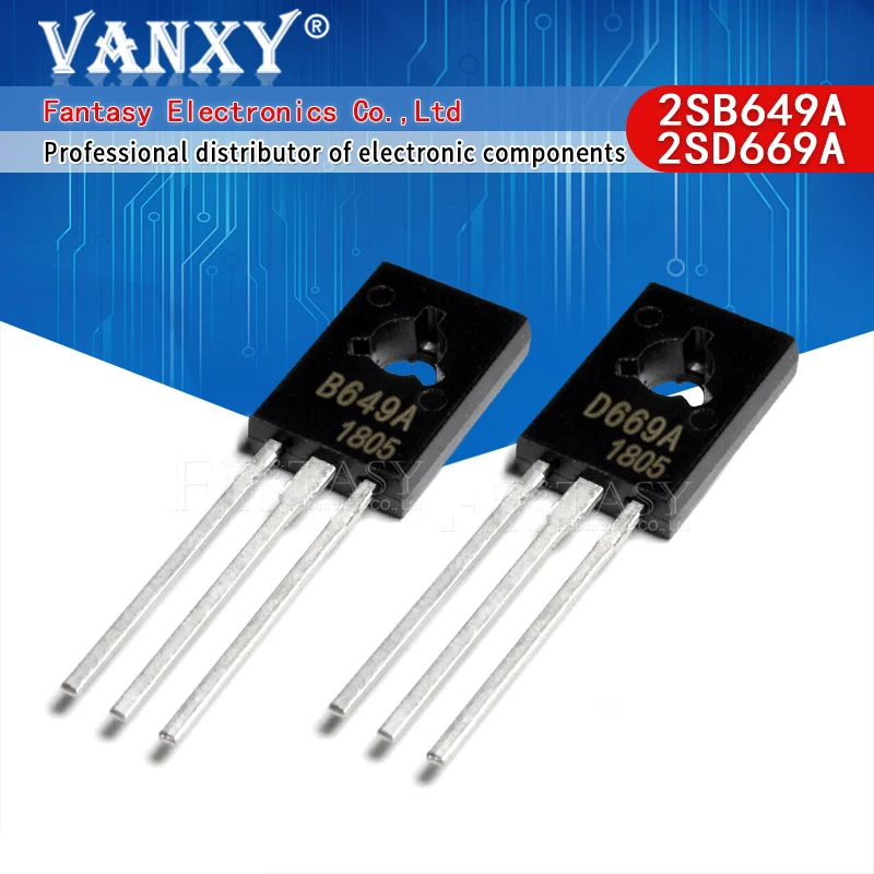 20 шт. 2SB649A 2SD669A TO-126 (10 B649A + 10 D669A) аудио на трубке | Электронные компоненты и