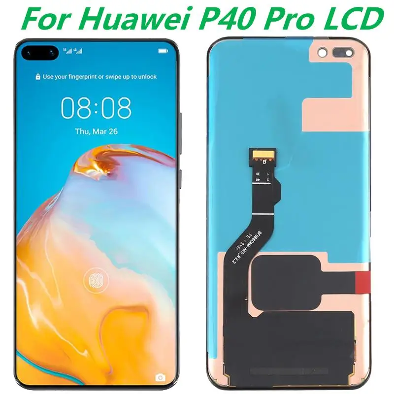 Najtaniej Oryginalny 6.58 ''dla Huawei P40 Pro Wyświetlacz LCD Z Ramką P40 Pro ELS-NX9 ELS-N04 Ekran Dotykowy Wymiana Digitizer Zgromadzenie