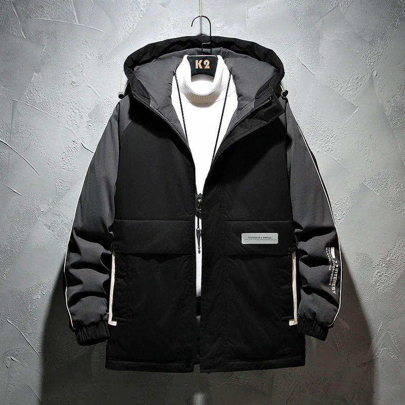 2021 Winter Hooded Cotton-Padded Jackets Thick Outwear Parkas Clothes Autumn Cold Warm Men's Trend Top Coats Plus Size M-4XL