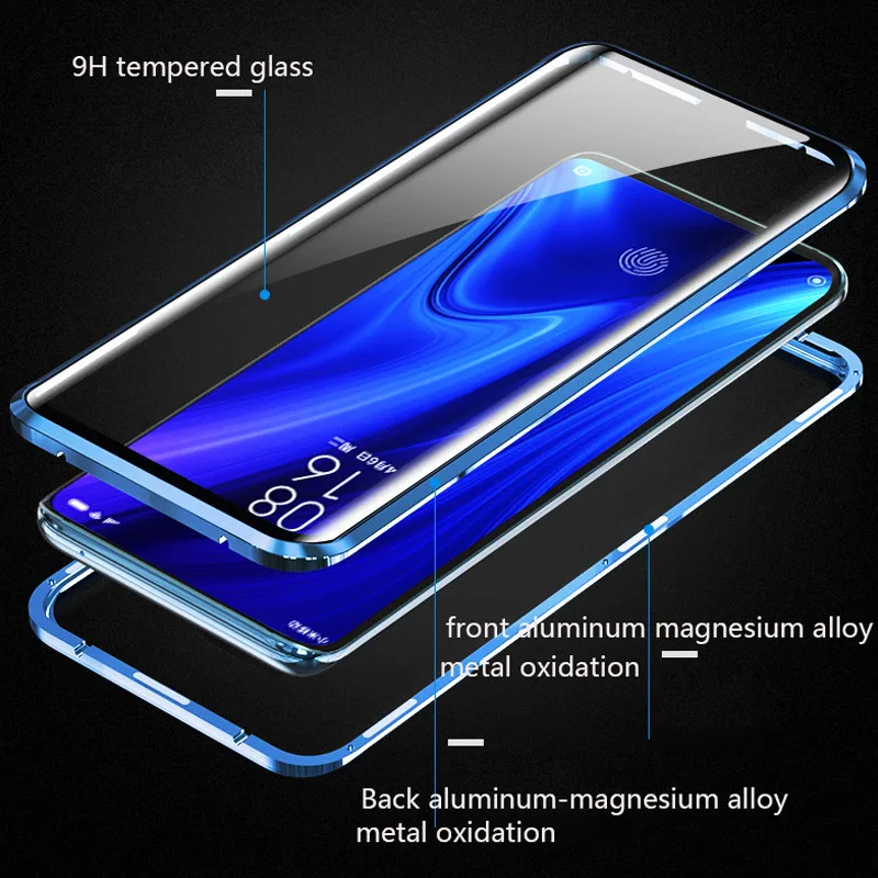 Магнитное поглощение двухстороннее Защитное стекло для Xiaomi mi 9T 9TPro задняя