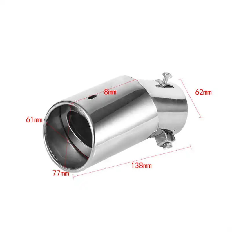 1 шт. Универсальный задний круглый хромированный автомобильный глушитель