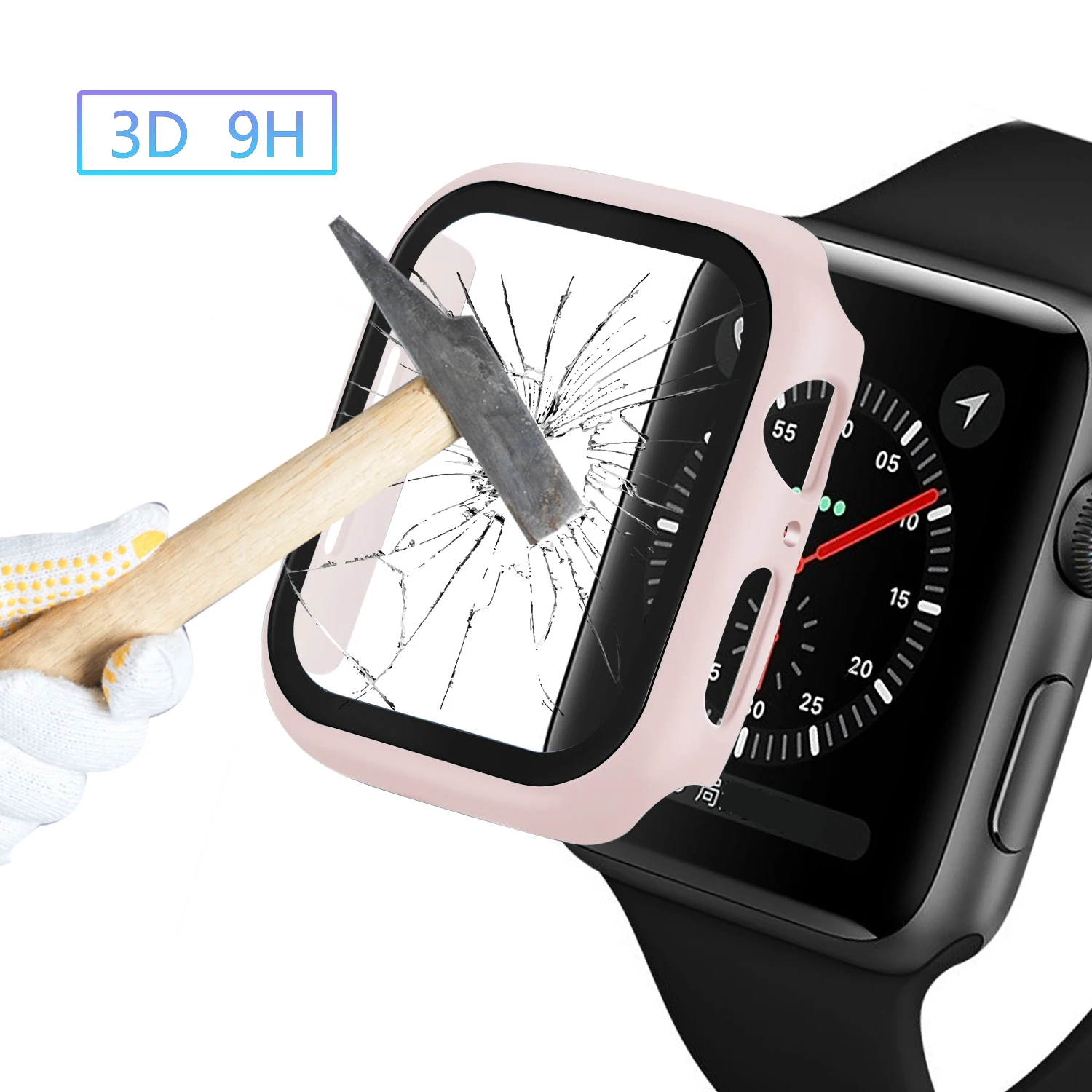 

Watch Cover Case for Apple Watch 6/5/4 40MM/44MM PC Bumper Frame with Glass Protector Film for Iwatch Series 1/3/2 38MM/42MM