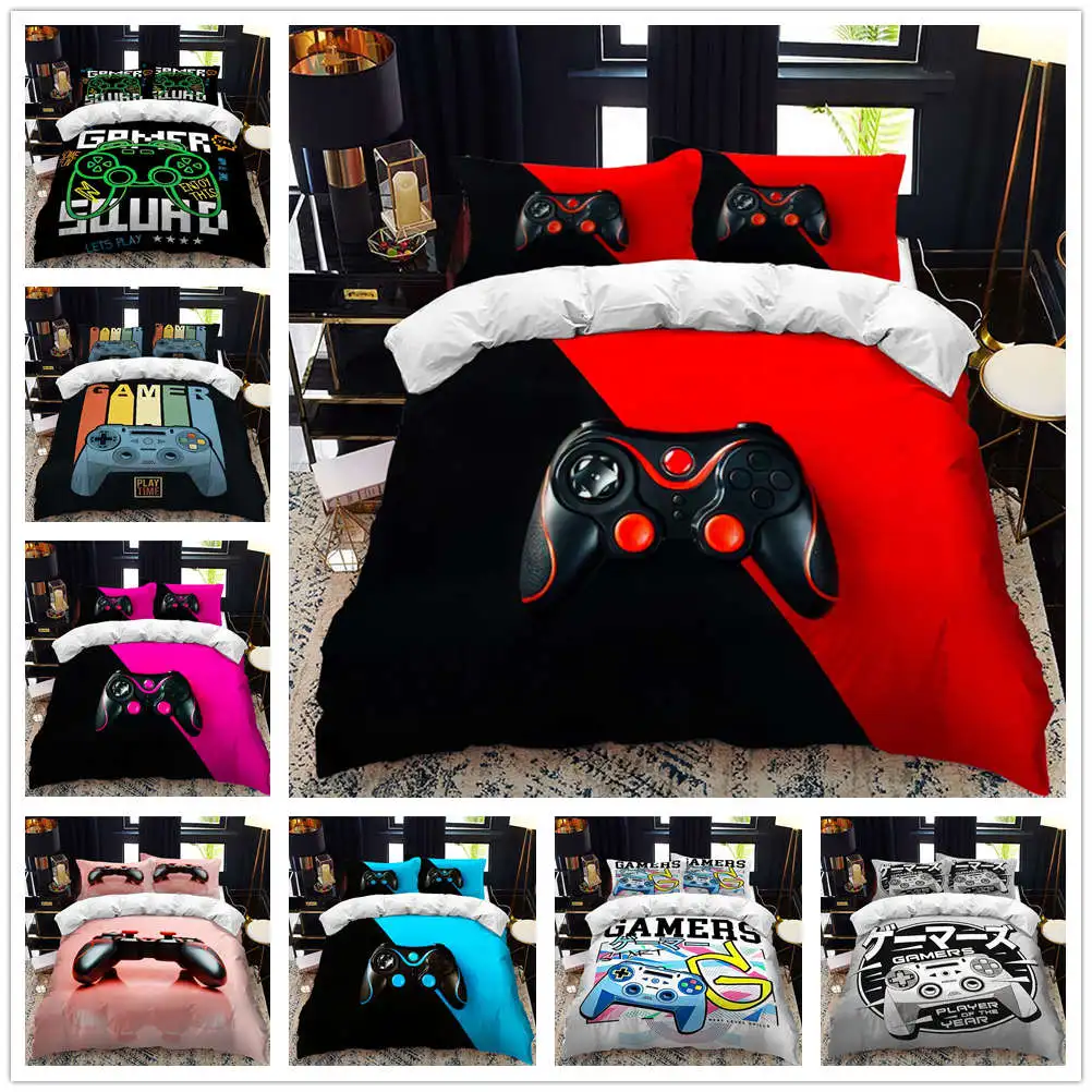 

3D printed game handle quilt cover Double bed duvet cover set queen calico Twin size comforter bedding set Single complete set