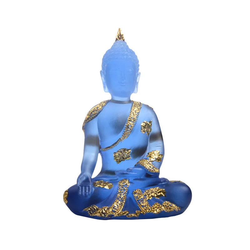 

2020 статуя Будды таиландский Будда скульптура прозрачная из смолы ручной работы буддизм индусская фигурка фэншуй медитация домашний декор