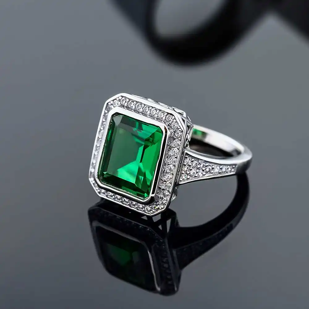 Обручальное кольцо GemStoneKing для женщин 5 00ct восьмиугольная огранка нано изумруд