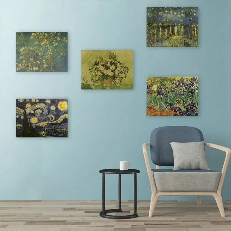 

2022 For 47x36cm Monet/van Gogh /Famous Oil Painting Kraft Paper Bar Poster Retro Poster Home Decorative Painting