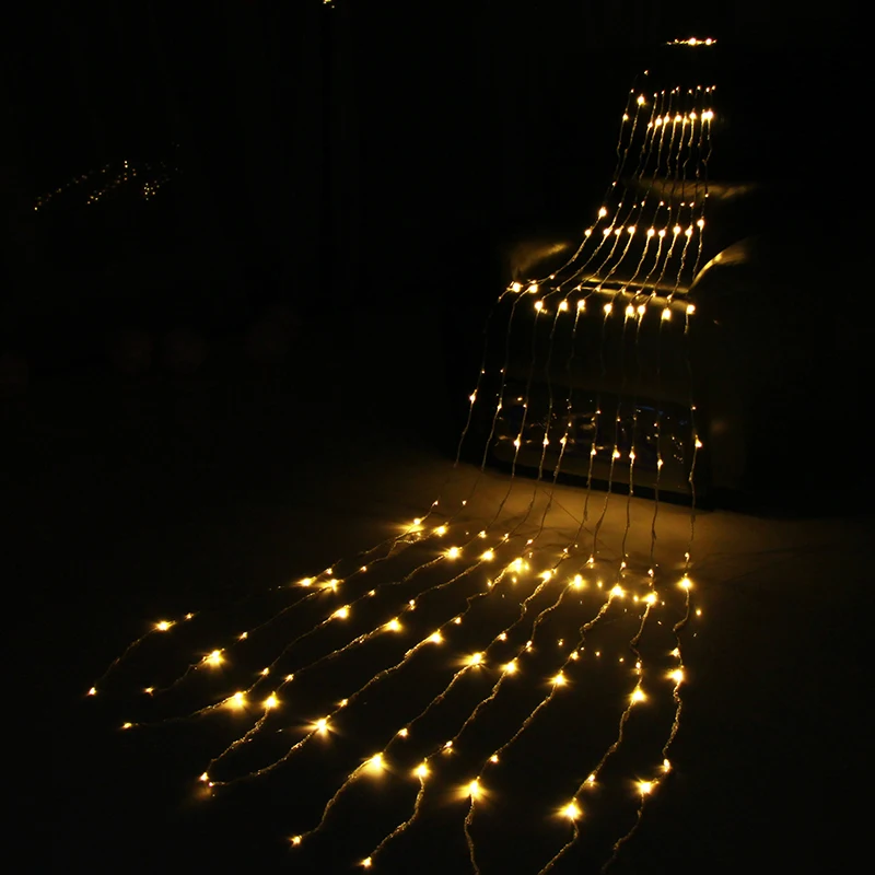 

LED Waterfall 3X3M Curtain Icicle LED String Light 220V EU PLUG Christmas Wedding Party Background garden Decoration lights