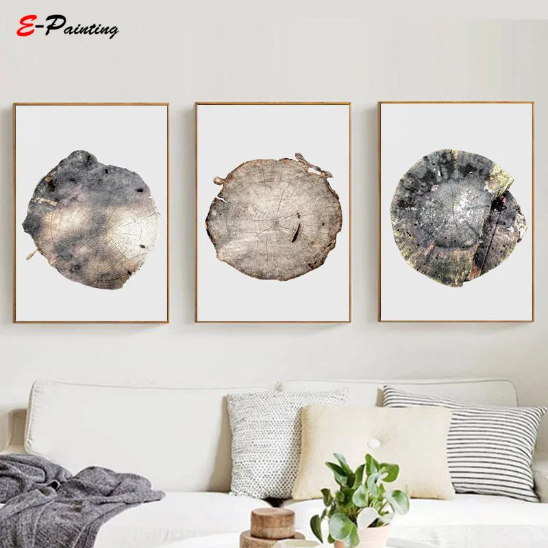 Современная Картина на холсте настенное искусство круглая картина с кольцом