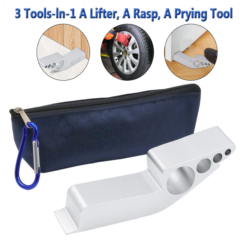 

1Pc 3 in 1 Multifunctional Lifter Prying Tool Rasp Aluminum Alloy Door Lifter Drywall Plaster Sheet Lifting Tool