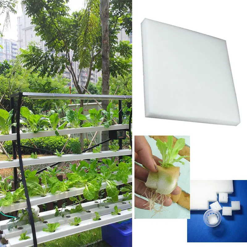 

100pcs Polyurethane Sponge Seedling Sponge Cultivation Planting Sponge White Artificial Breeding Agriculture Hydroponics