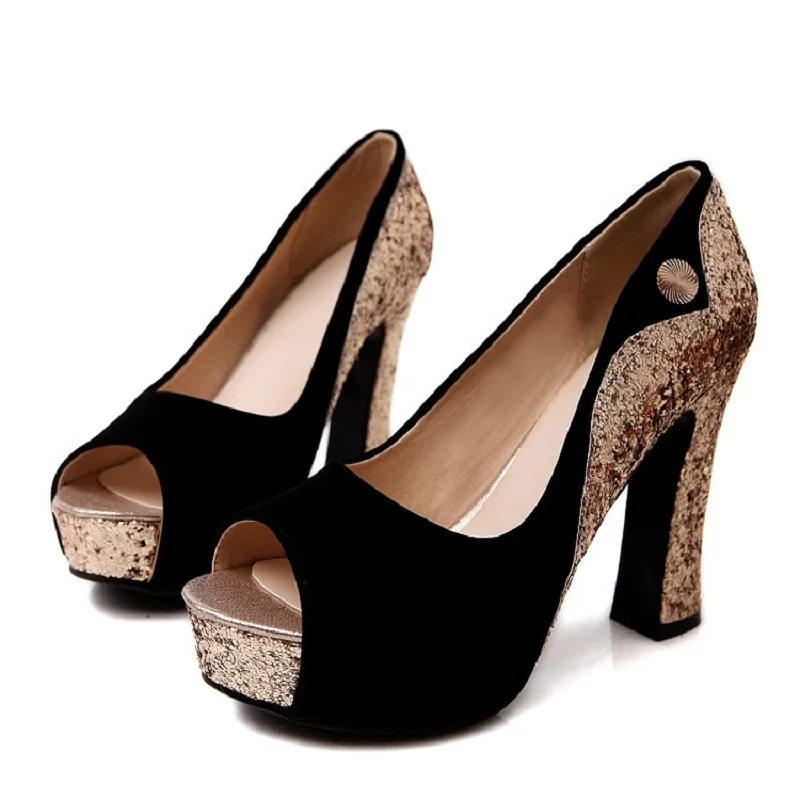 2019 г. Новые весенне осенние женские босоножки на высоком толстом каблуке с