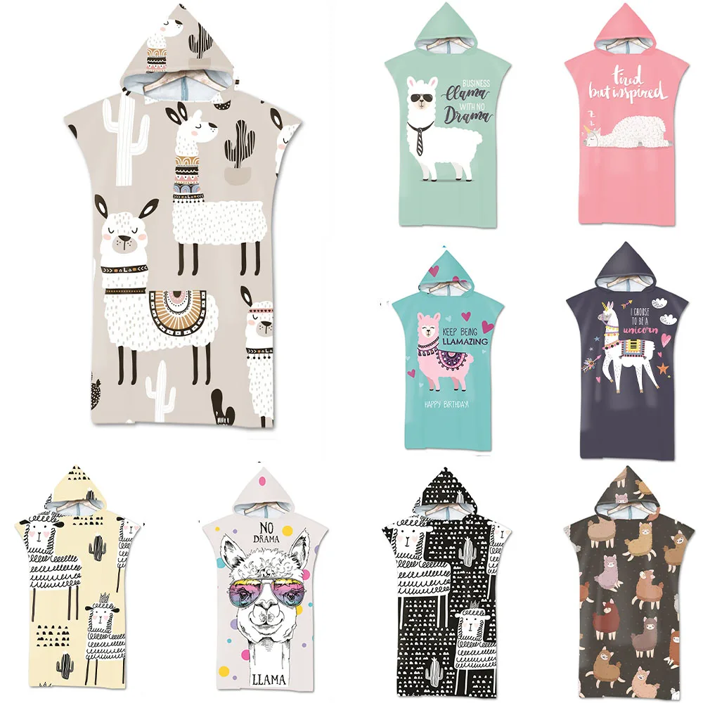 Быстросохнущее банное полотенце из микрофибры Outdooor пончо с капюшоном и принтом