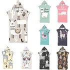 Банное полотенце Outdooor из микрофибры, быстросохнущее пончо с капюшоном и принтом альпаки для серфинга, халат, мягкая пляжная одежда