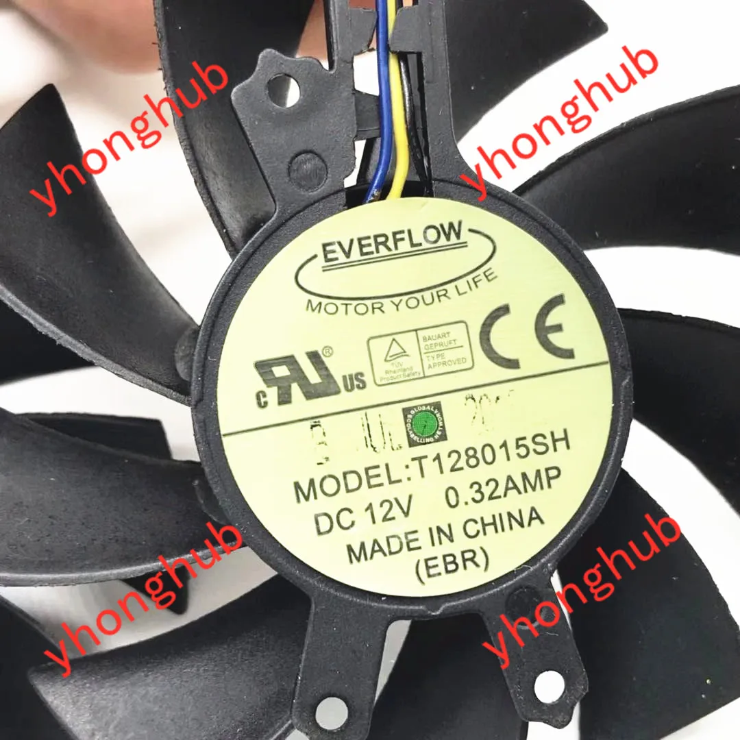 Вентилятор охлаждения сервера Everflow T128015SH 12 В постоянного тока 0 32 А 75x75 мм двойной