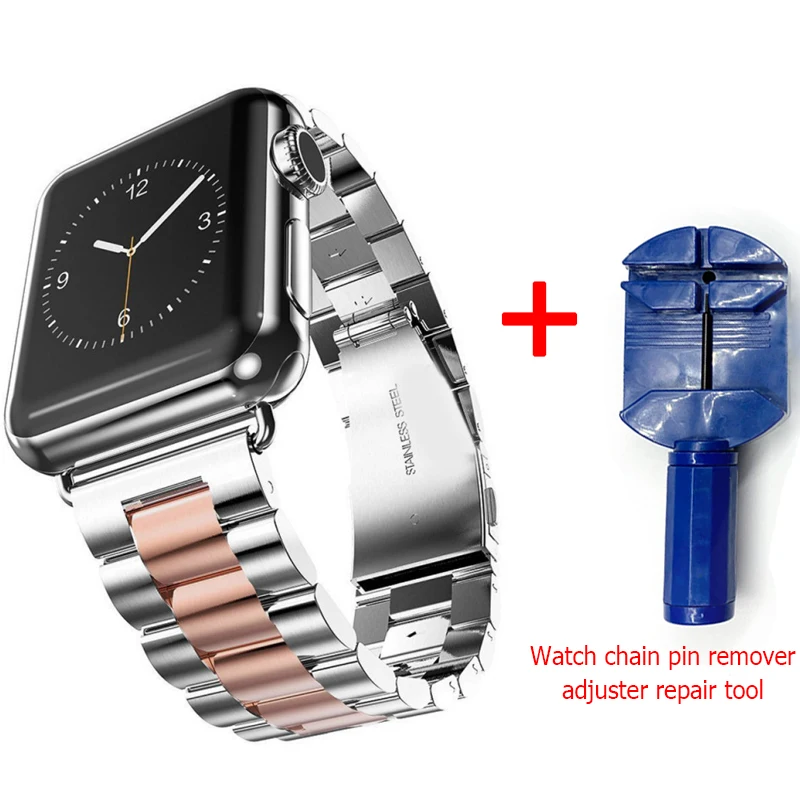 Mix Rose and tool ProBefit Нержавеющая сталь ремешок для наручных часов Apple Watch, 42 мм, 38 мм, версия 1/2/3/4(мы продаем только ремешок для часов браслет для наручных часов iWatch серии 4 5 44 мм 40 мм - Цвет ремешка: Mix Rose and tool