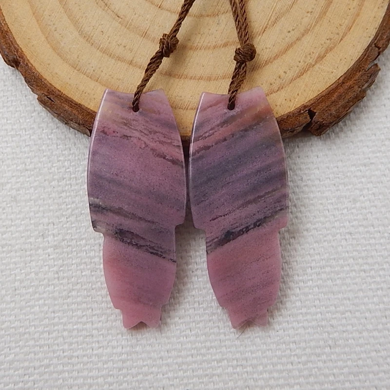 Распродажа 1 пара родонитов из натурального камня резные серьги с крыльями и