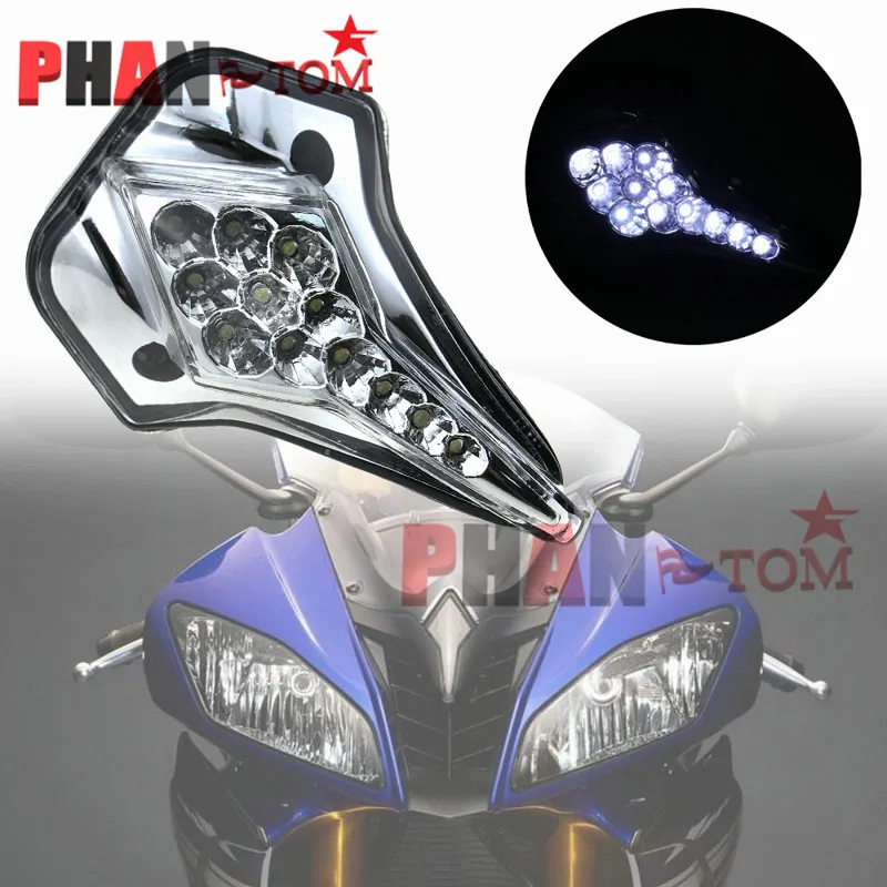 

For YAMAHA YZFR6 08-12 Motorcycle Accessories Front Center Marker LED Pilot Light Black YZF R6 2008-2012