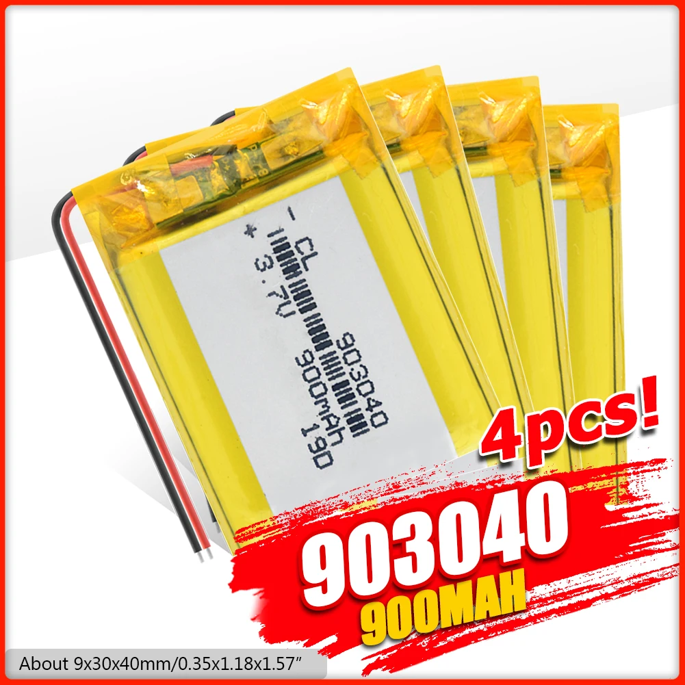 3 7 v 903040 900mAh полимерная литиевая батарея литий ионная аккумуляторная с печатной